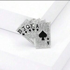 Sparkling Playing Card Brooch ♠️